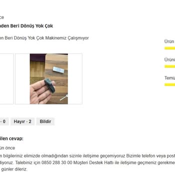 Yedek Parça Temini Sorunu: Müşteri Hizmetlerinden Cevap Yok