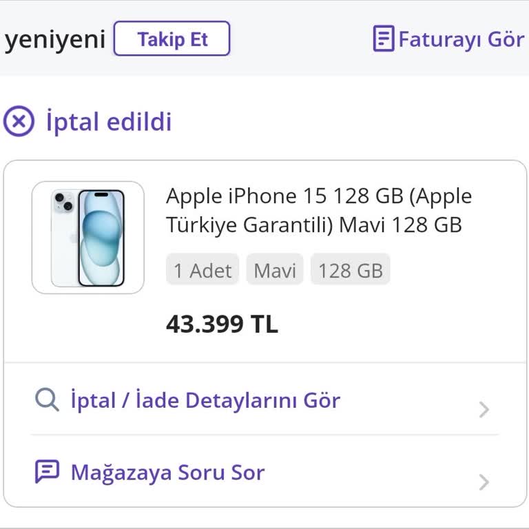 Sipariş İptali Ve Uygulama Sorunlarıyla Karşılaştım