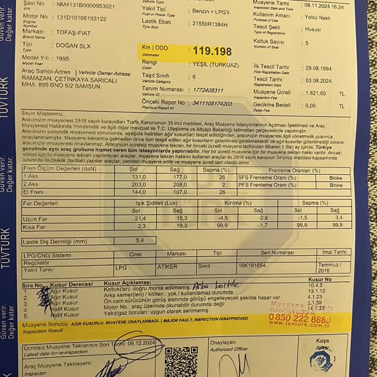 Muayeneden Geçemeyen Aracımın Fabrika Çıkışı Sorunu