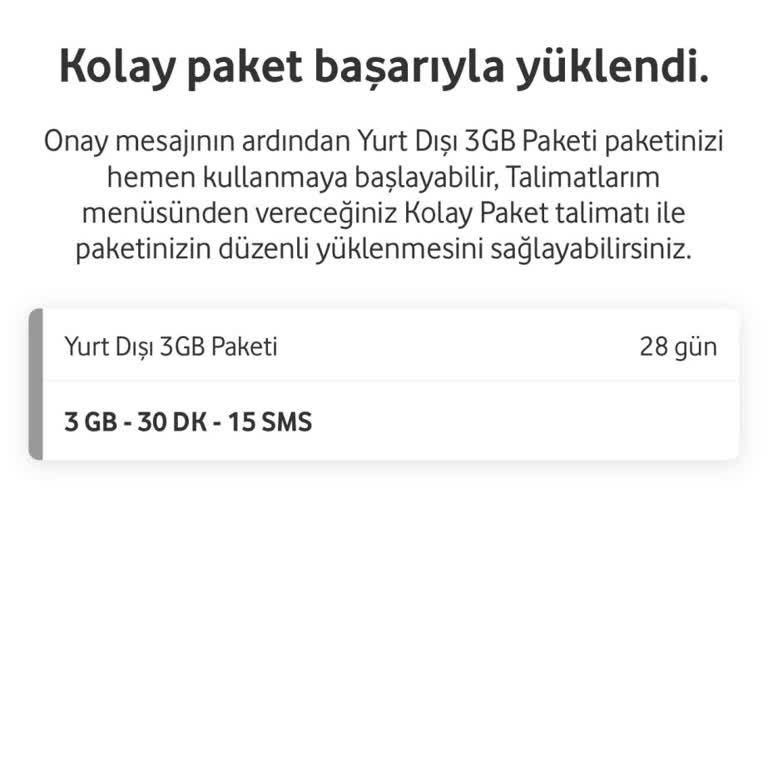 Vodafone Yurt Dışı Paketi Gürcistan'da Geçersiz