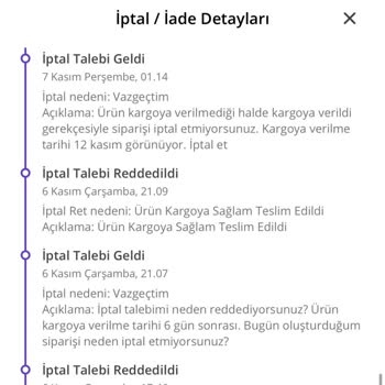 İptal Talebim Reddedildi, Ürün Kargoya Verilmiş Gibi Gösteriliyor