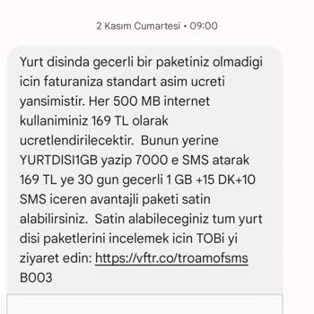 Yurt Dışı Tarifesinde Yanıltıcı Ücretlendirme Ve Müşteri Hizmetleri Sorunu
