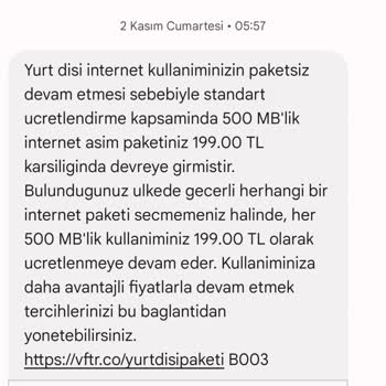 Yurt Dışı Tarifesinde Yanıltıcı Ücretlendirme Ve Müşteri Hizmetleri Sorunu