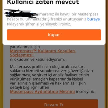 Masterpass Kartı Giriş Sorunu Ve Müşteri Hizmetleri Eksikliği