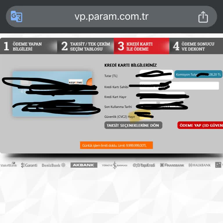 Kredi Kartı Limiti Sahte Web Sitesi Dolandırıcılığı Ödememi Engelliyor