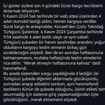 Sürat Kargo'nun Büyük Paket Teslimatındaki Sorunu