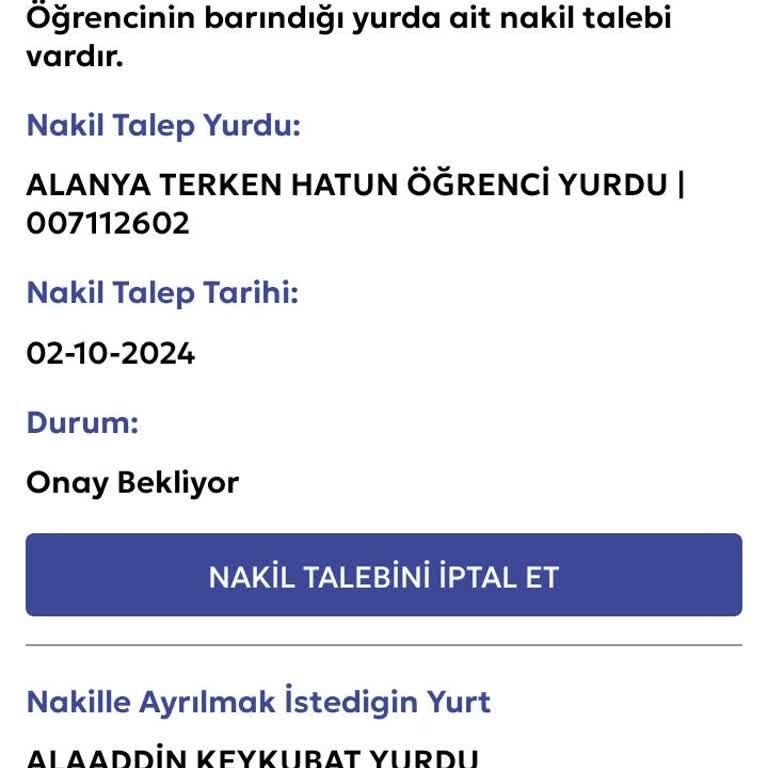 Yurt Nakil Talebim Neden Onaylanmıyor?