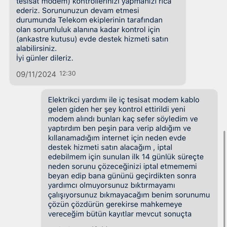 Sürekli Kopan İnternet Ve İlgisiz Müşteri Hizmetleri