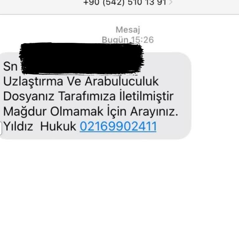Yıldız Hukuk Tarafından Gelen Asılsız Mesaj