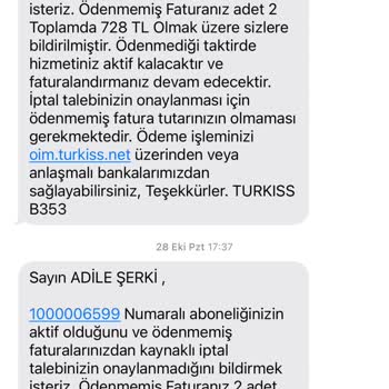 İnternet Aboneliği İptalinde Sorun Yaşıyorum