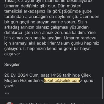 Taahhütler Tutulmuyor, Müşteri Hizmetleri Yetersiz