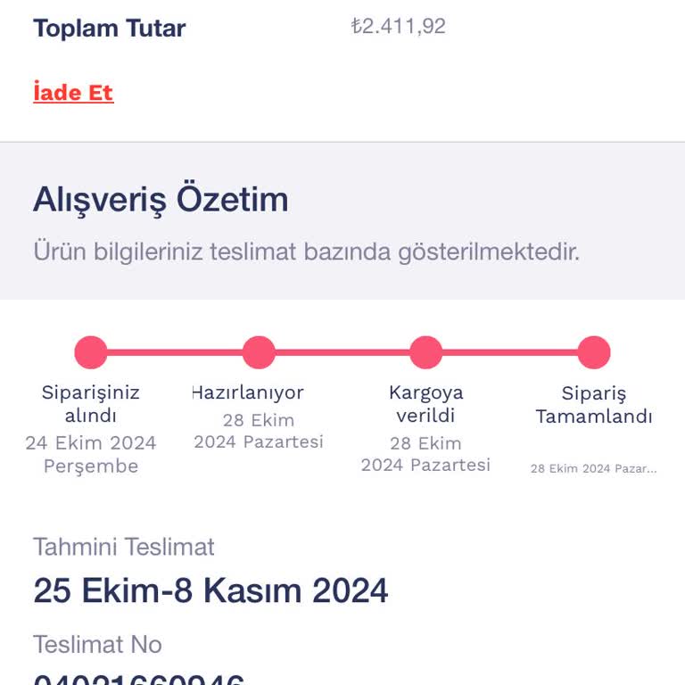 Eksik Teslimat Ve İletişim Sorunu