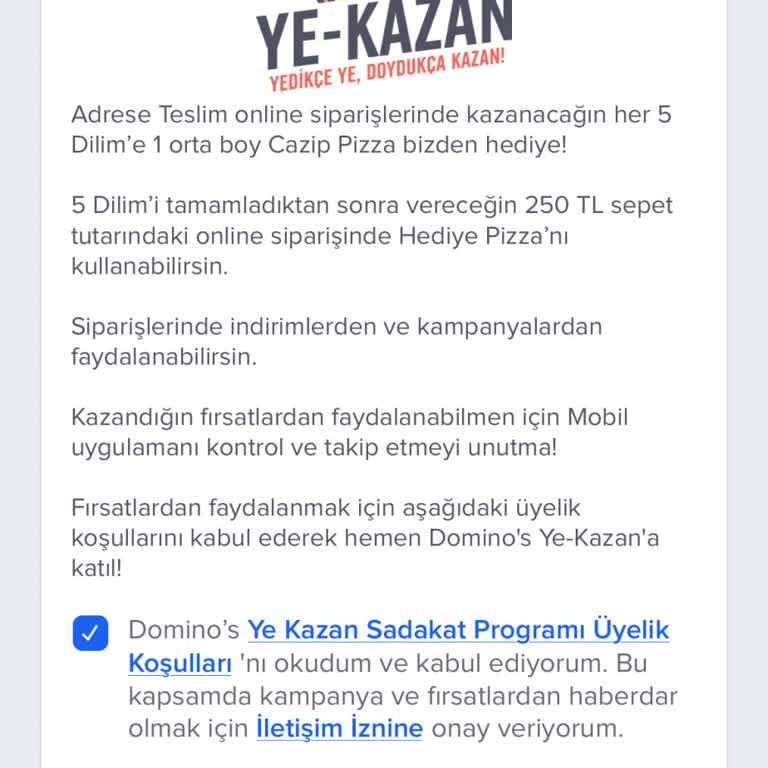 Ücretsiz Pizza Hakkım Neden Silindi?