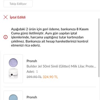 İptal Edilen Siparişin Banka İadesi Sorunu