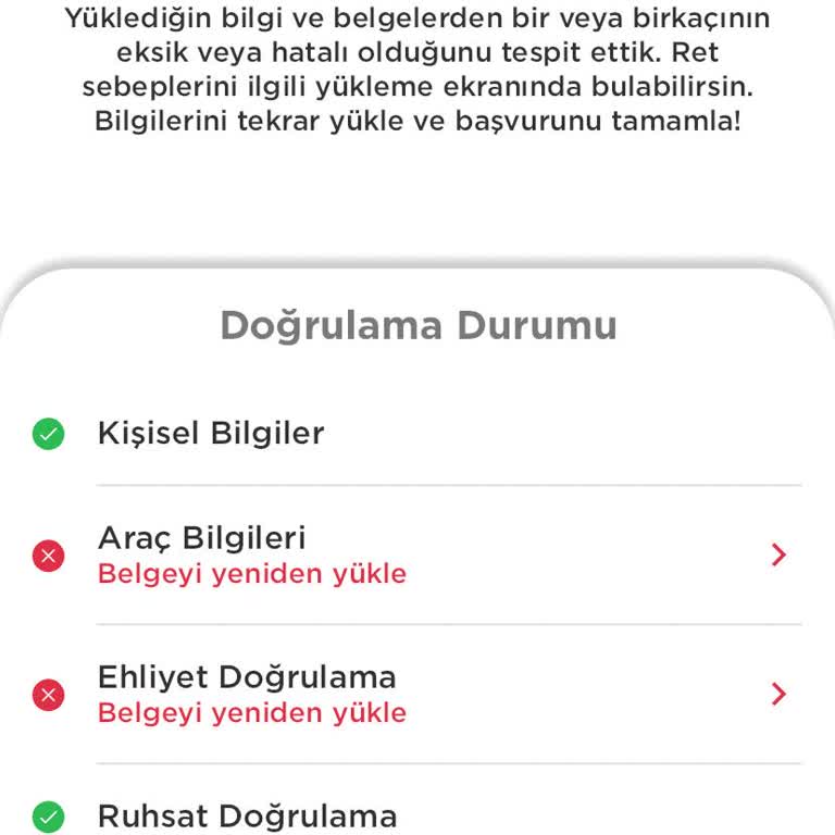 Sürücü Hesabı Onayında Yaşanan Sorunlar