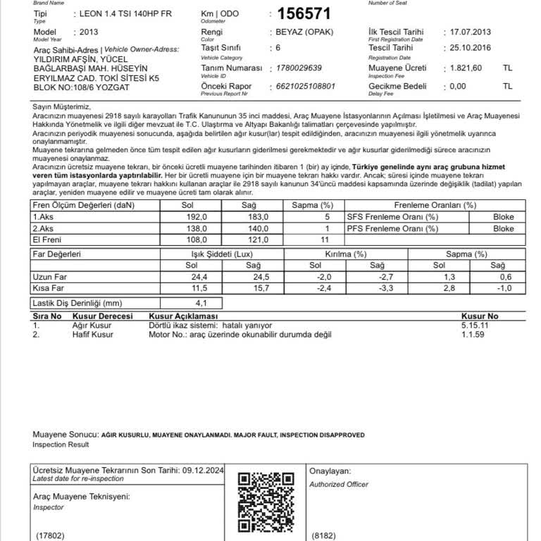 Haksız Ağır Kusur: 10 Yıllık Araçta Beklenmedik Muayene Sonucu
