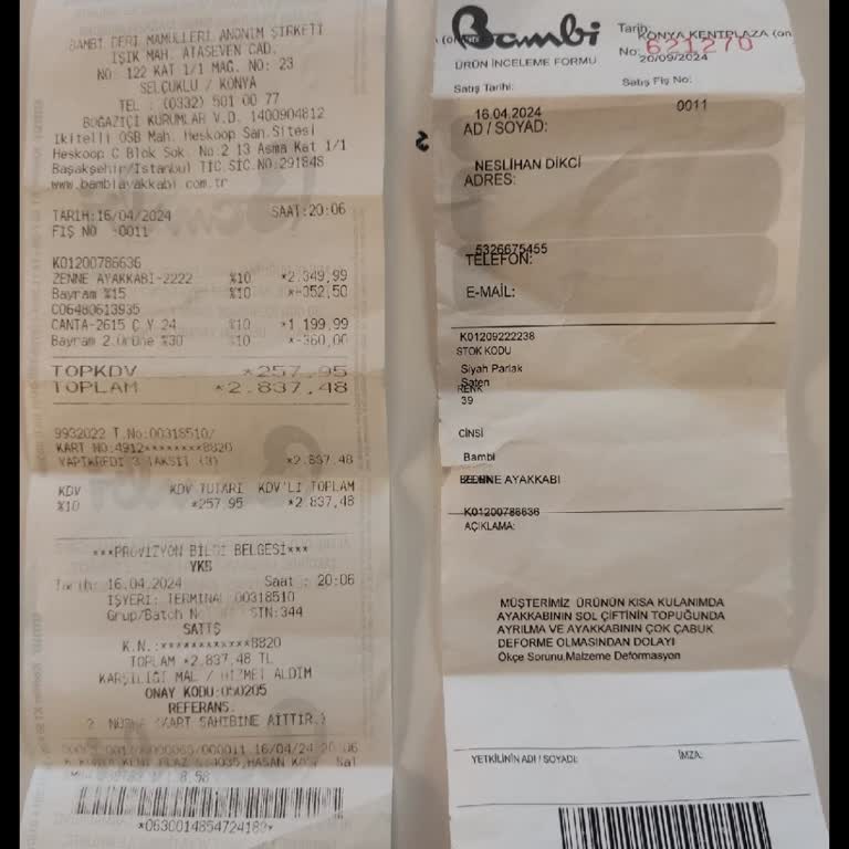 Bambi Mağazasından Alınan Ayakkabının Hızla Deforme Olması Ve Yetersiz Müşteri Hizmeti