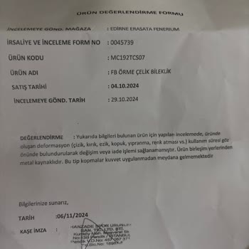 Fenerium Mağazasından Alınan Bileklik Neden Koptu?