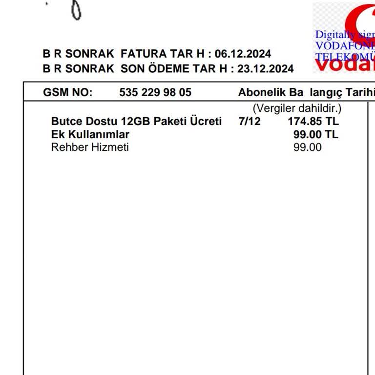 Yanlışlıkla Aranan Hattan Fahiş Ücret
