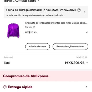 Pedido no recibido de Aliexpress, solicito solución