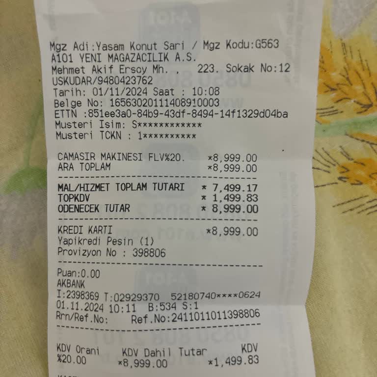 A101 Teslim Edilmeyen Çamaşır Makinesi Mağduriyeti