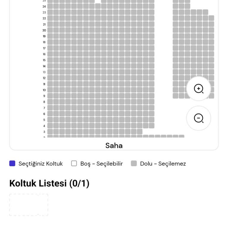 Passolig Uygulamasında Koltuk Seçim Sorunu