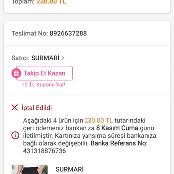 Yanlış Fiyatlama Nedeniyle İptal Edilen Sipariş Ve Yetersiz Telafi