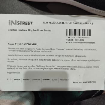 Garanti Kapsamındaki Ayakkabıda Yaşanan Sorun Ve Yetersiz İnceleme Süreci