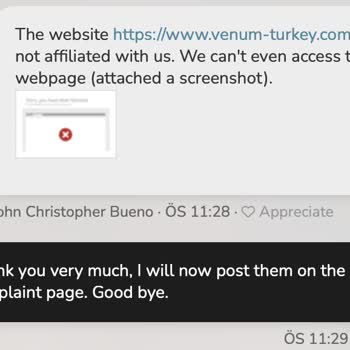 Venum Türkiye Sitesi Hakkında Güvenlik Endişesi