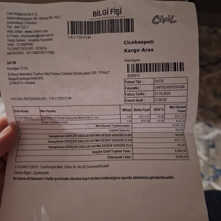 Çiçek Sepeti Üzerinden Alınan Civil Ürününde Değişim Sorunu