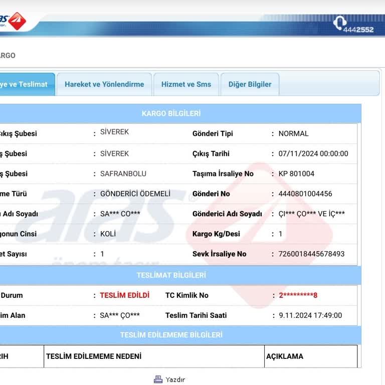 Kargo Teslimatı Başkasına Yapıldı