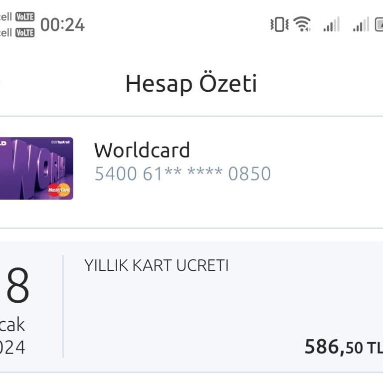 Yapı Kredi Bankası Yıllık Aidat Ücretinin İadesi Talebi