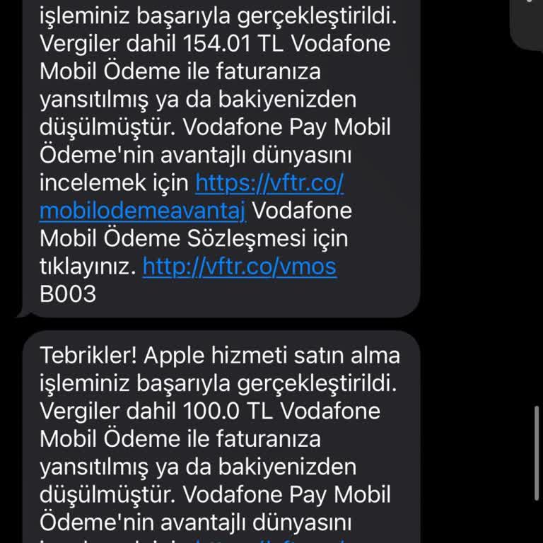 Vodafone Pay Üzerinden Bilgim Dışında Yüklü Miktar Çekildi