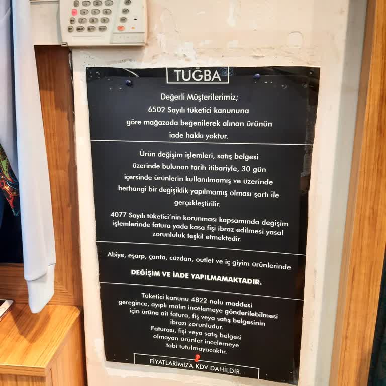 Tuğba Giyim'de İade Sorunu