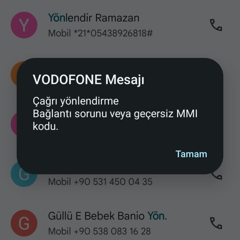 Vodafone Çağrı Yönlendirme Sorunu Ve Müşteri Hizmetlerine Ulaşamama