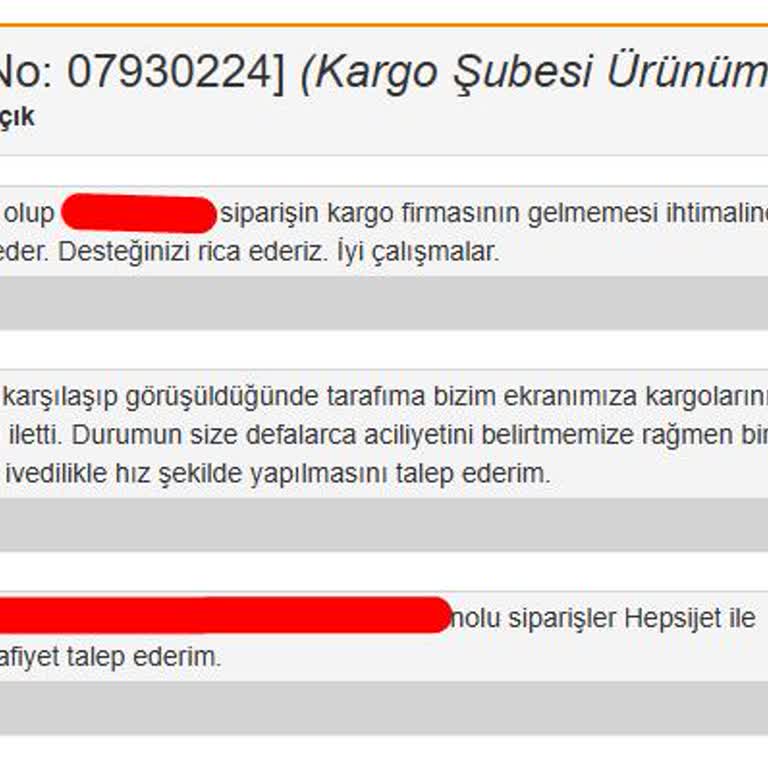 Hepsijet İle İletişim Sorunları Ve Destek Eksikliği