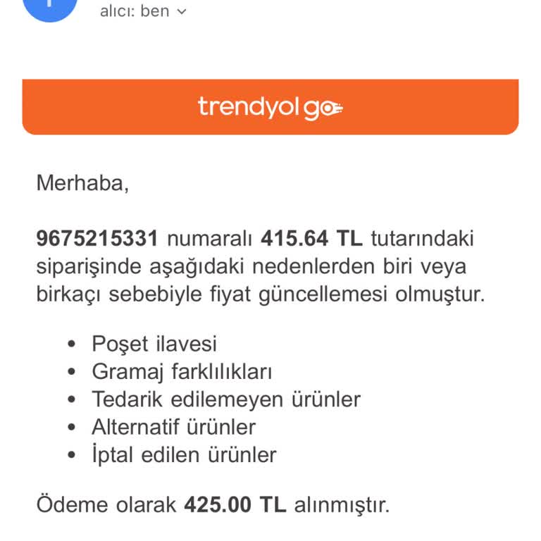 Trendyol Hızlı Market'te Sürekli Ekstra Ücret Kesintisi Sorunu