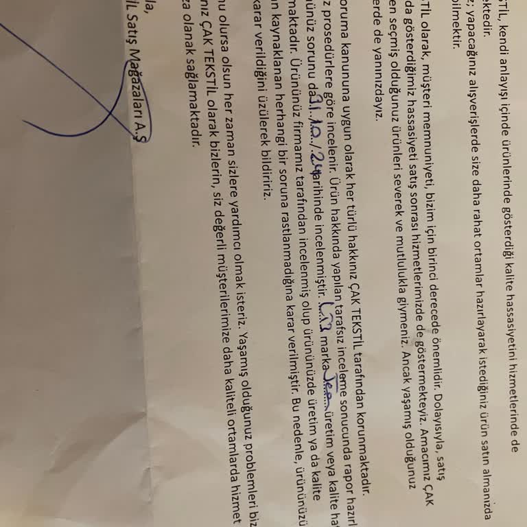 Kaliteli Markadan Beklenmeyen Pantolon Sorunu