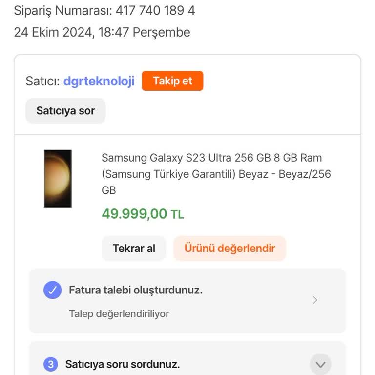Yanlış Renk Ürün Ve Fatura Sorunu: Hepsiburada'dan Çözüm Bekliyorum