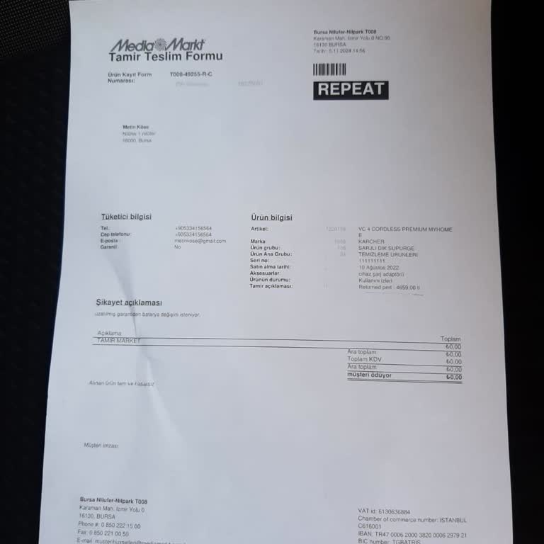 Garanti Kapsamında Batarya Sorunu Ve Ürün İadesi