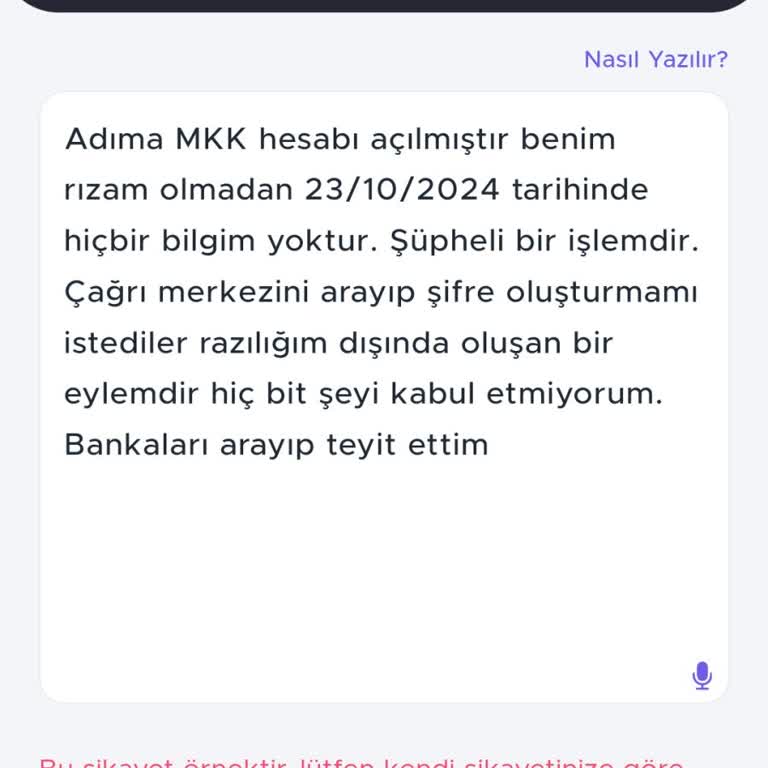 İzinsiz MKK Hesap Açılışı Ve Güvenlik Endişesi