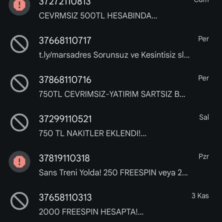 Sürekli Gelen SMS'ler Ve Yetersiz Engelleme