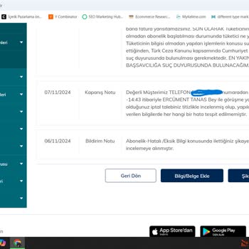 Onaysız Fatura Ve Müşteri Hizmetleri Sorunu