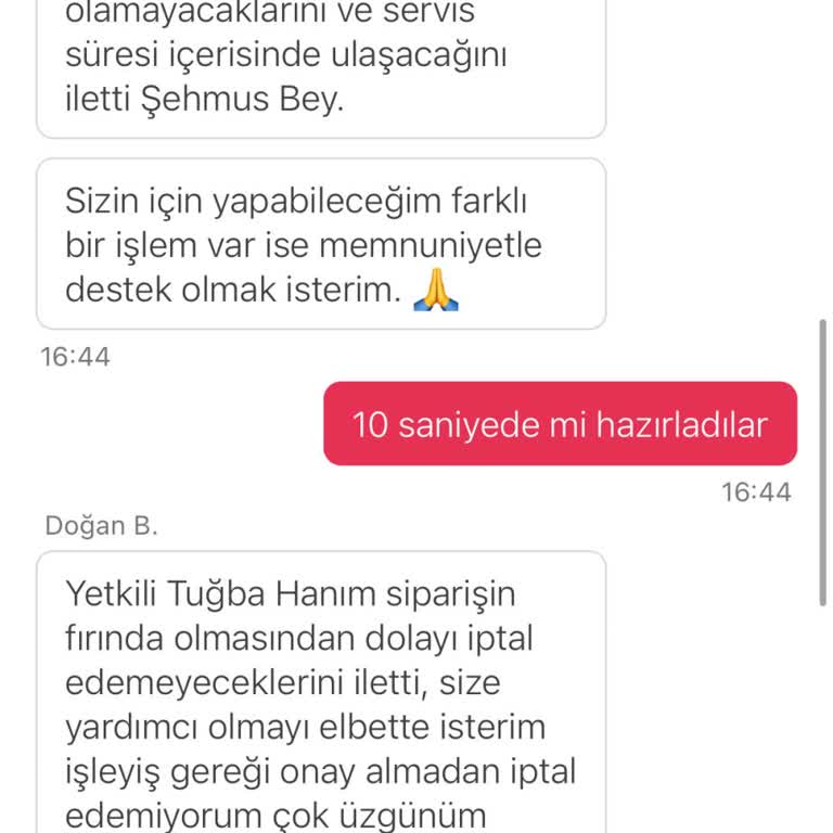 Sipariş İptalinde Yaşanan Sorun