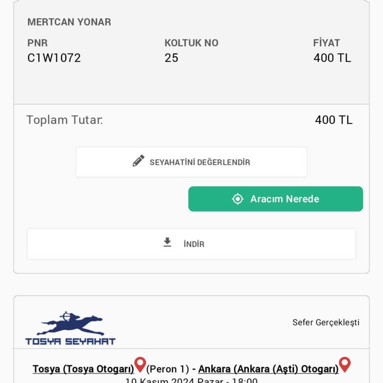 Yanlış Kesilen Biletlerle İlgili Sorun