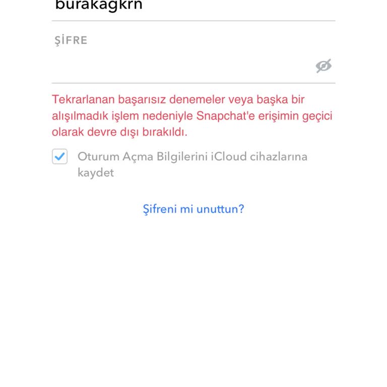 Snapchat Hesabına Erişim Sorunu