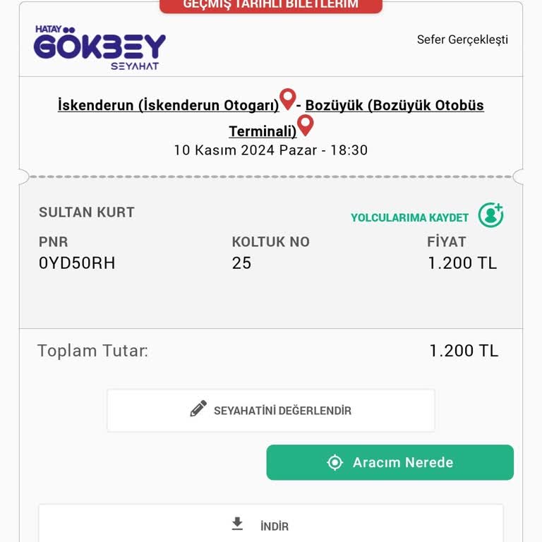 Obilet'ten Alınan Koltuk Numarası Uyuşmazlığı