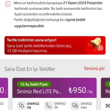 Vodafone'un Uygun Tarifeler Sunmaması Ve Müşteri Destek Eksikliği