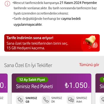 Vodafone'un Uygun Tarifeler Sunmaması Ve Müşteri Destek Eksikliği