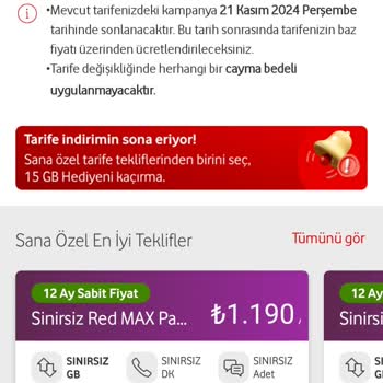 Vodafone'un Uygun Tarifeler Sunmaması Ve Müşteri Destek Eksikliği